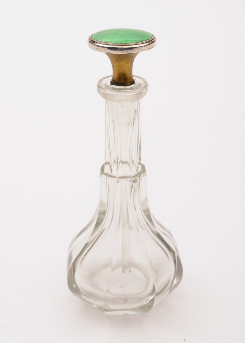 Nice Art Deco Enamel Topped Scent Bottle, Circa 1930