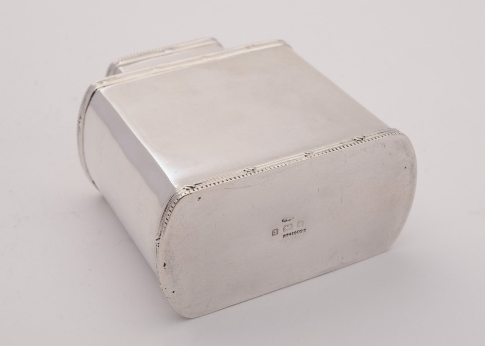 Good Silver Tea Caddy, Birmingham 1913 View III