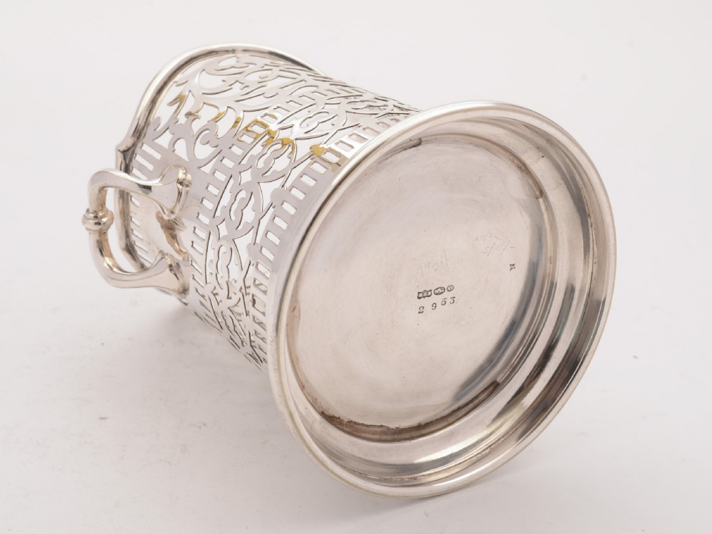 Superb Edwardian silver plated bottle stand c 1905 View III