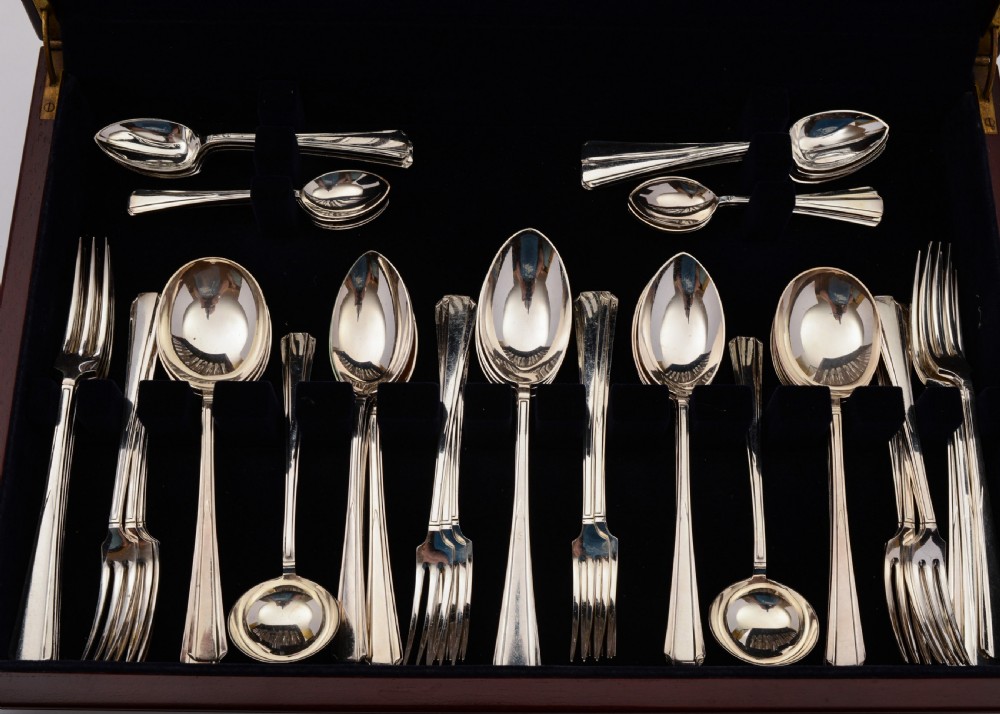 Fabulous Art Deco 94 Piece Silver Plated Canteen, Circa 1930 