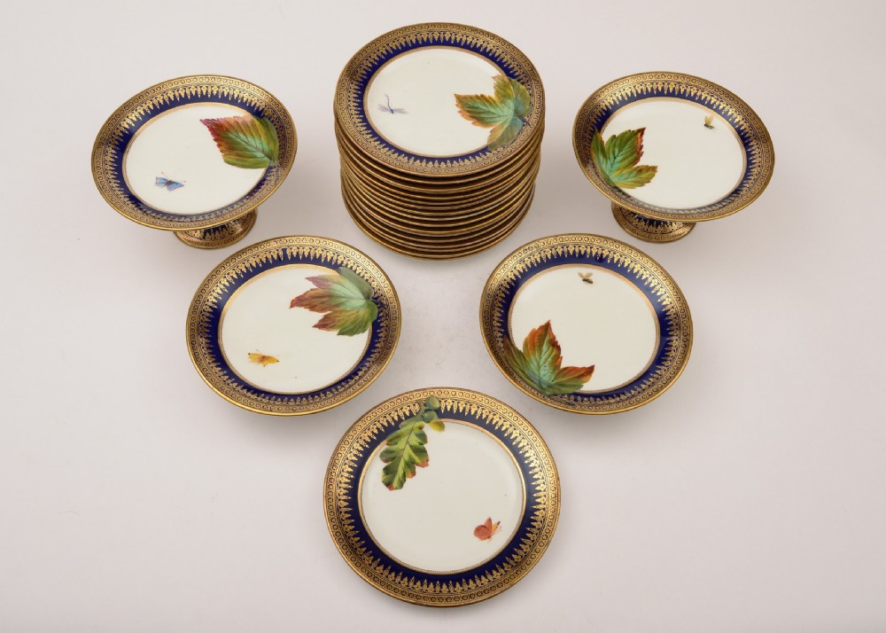 Gorgeous French Porcelain Dessert Set, Circa 1900 View IX