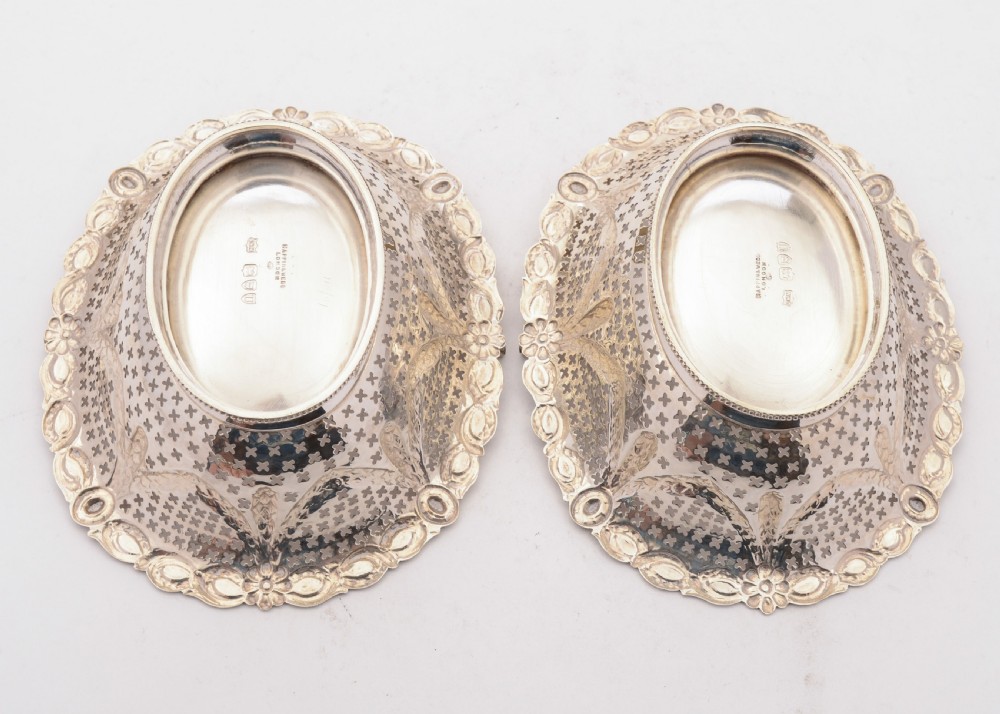Superb Pair Victorian Silver Baskets  London 1895 View II