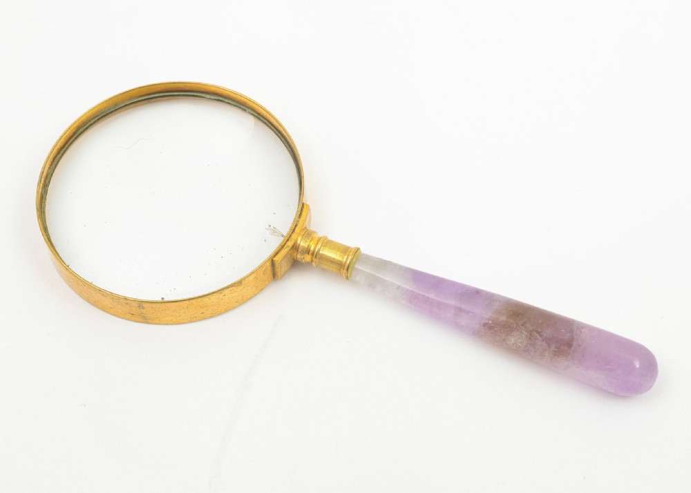 Unusual Victorian Magnifying Glass with Amethyst Handle - circa 1890 View II