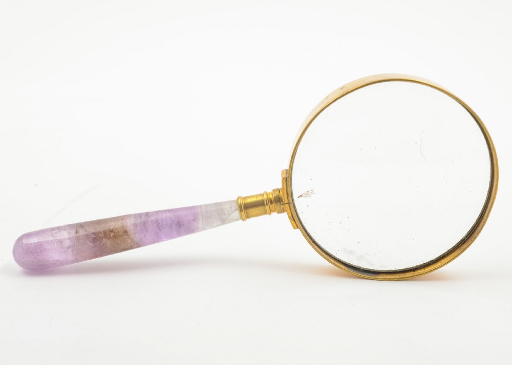Unusual Victorian Magnifying Glass with Amethyst Handle - circa 1890 View III