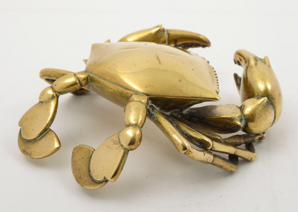 Unusual Novelty Chinese Brass Crab Paperweight. circa 1920 View III