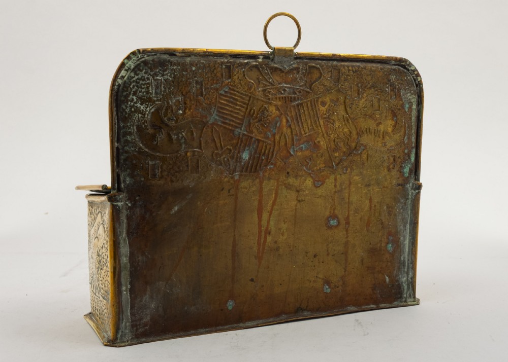 Unusual Arts & Crafts Brass Candle Box. Circa 1900 View III