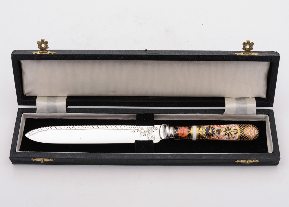 Lovely China Handled Cake Knife- Sheffield 1921