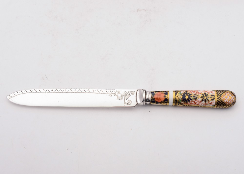 Lovely China Handled Cake Knife- Sheffield 1921 View II
