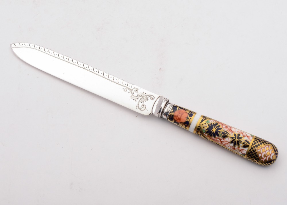 Lovely China Handled Cake Knife- Sheffield 1921 View III