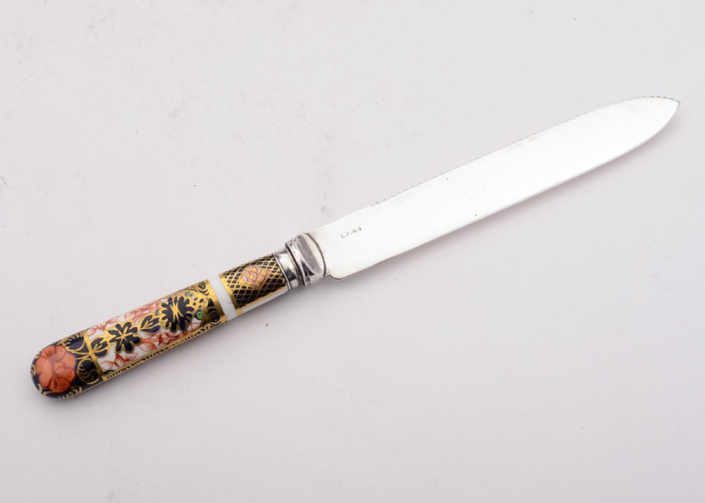 Lovely China Handled Cake Knife- Sheffield 1921 View IV
