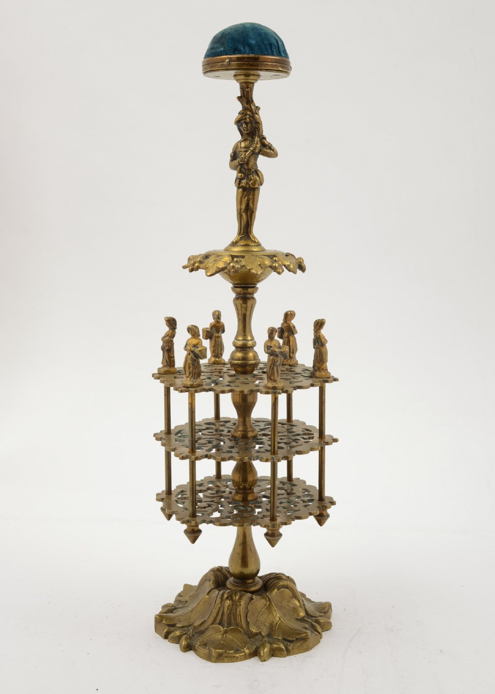 Unusual French Brass Cotton Reel Holder - circa 1880
