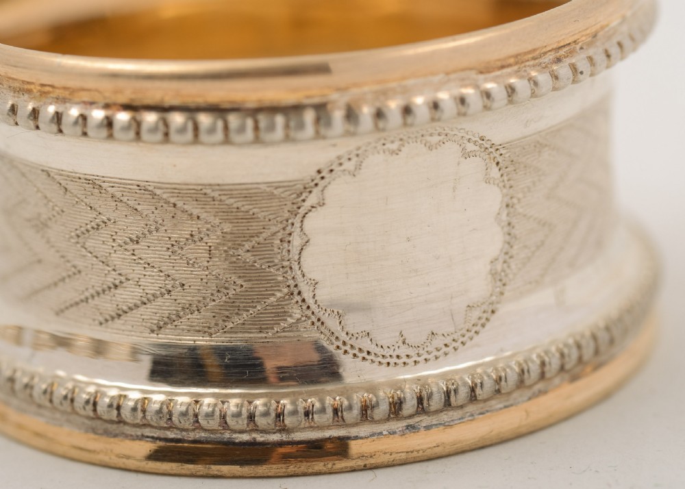 Fabulous Set of 10 Spanish Silver Napkin Rings - circa 1920 View V