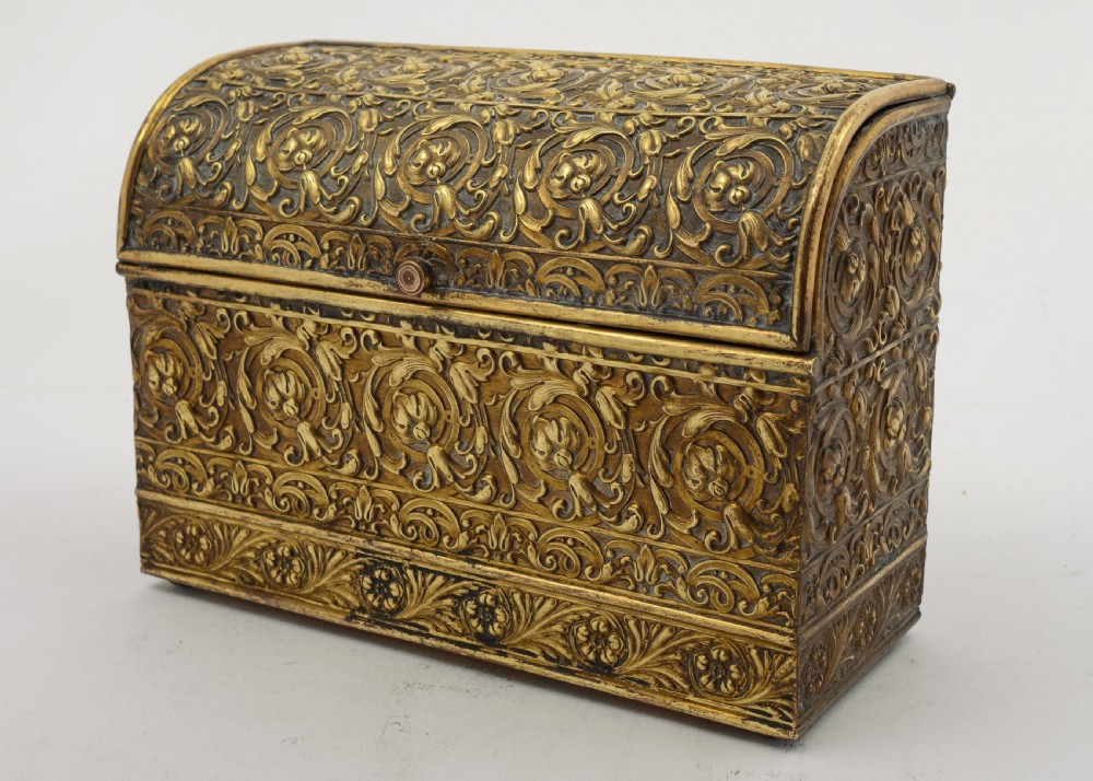Decorative Brass English Art Nouveau Document Box - circa 1900