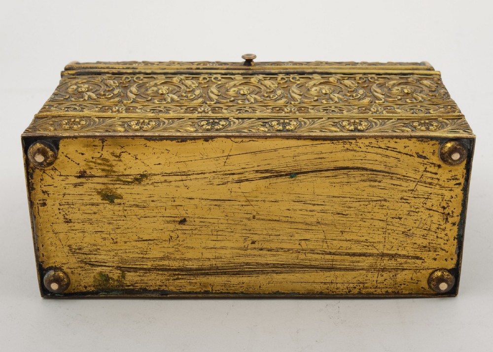 Decorative Brass English Art Nouveau Document Box - circa 1900 View V