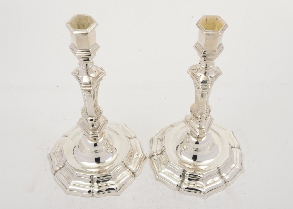 Stunning Pair of French 17th c Style Candlesticks - circa 1900 View III