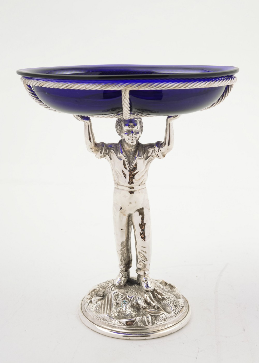 Lovely Colonial  Style Serving Dish with Standing Figure - circa 1905