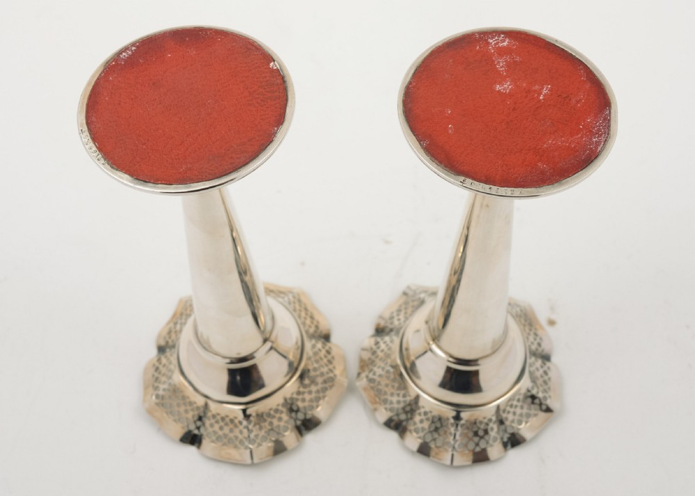 Lovely Pair of Edwardian  Silver Vases - Sheffield 1906 View III