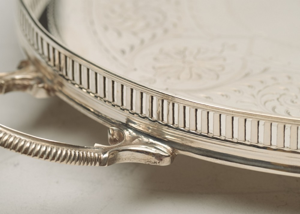 Elegant  Edwardian Silver Plated Gallery Tray - Circa 1905 View II