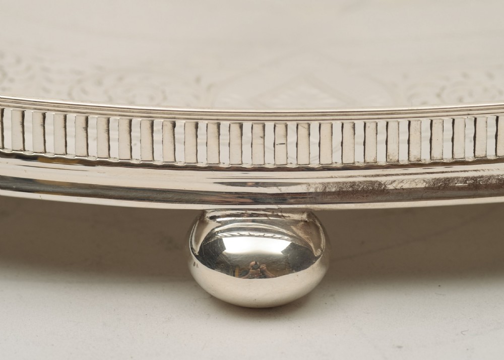 Elegant  Edwardian Silver Plated Gallery Tray - Circa 1905 View III