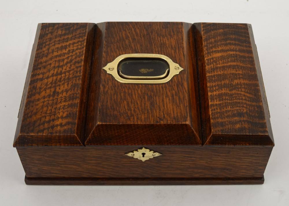 Super Edwardian Oak Smokers Box - circa 1905