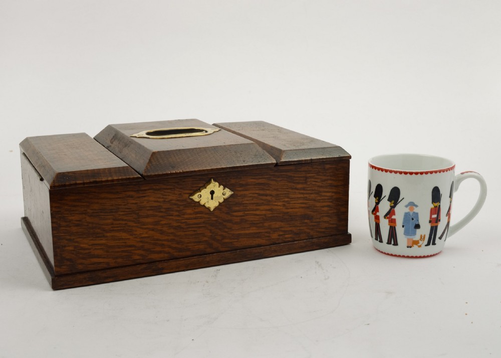 Super Edwardian Oak Smokers Box - circa 1905 View II
