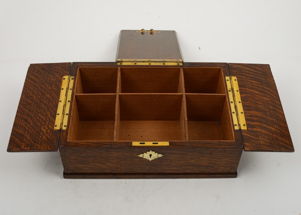 Super Edwardian Oak Smokers Box - circa 1905 View III