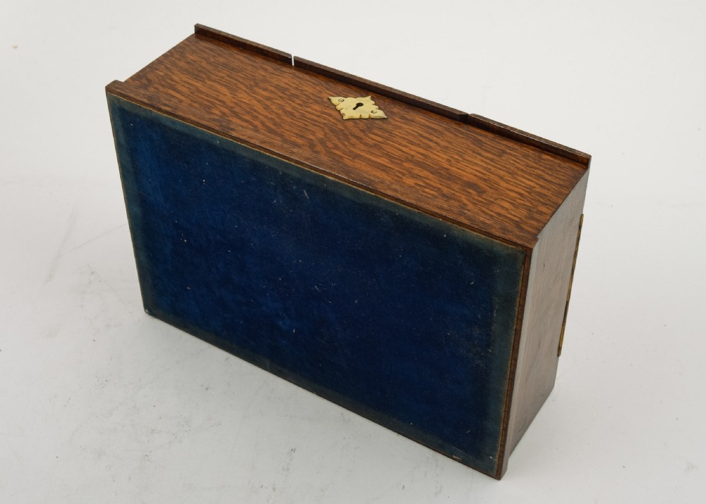 Super Edwardian Oak Smokers Box - circa 1905 View V