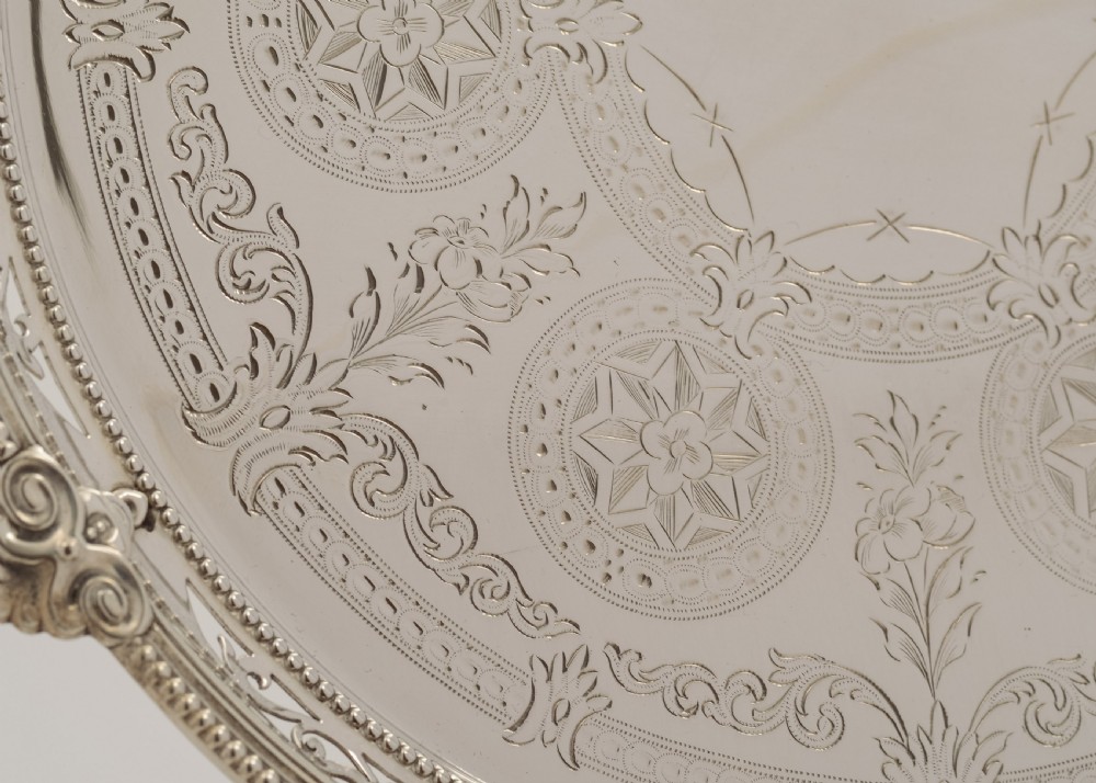 Pretty Victorian Silver Plated Salver - circa 1890 View III