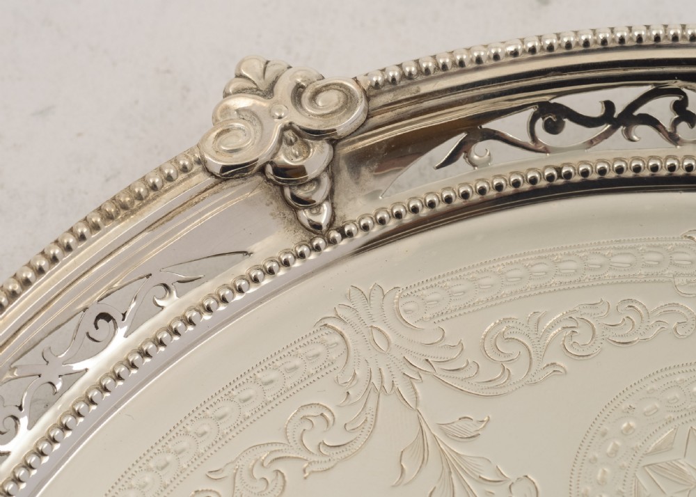 Pretty Victorian Silver Plated Salver - circa 1890 View VI