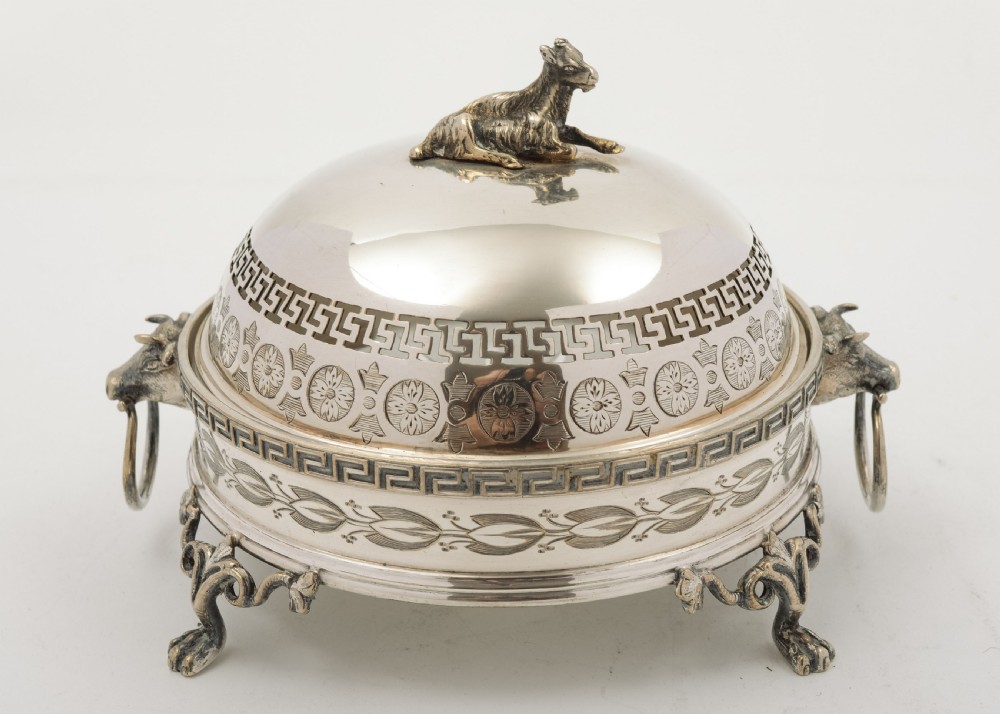 Unusual  Victorian Silver Plated Butter Dish - circa 1890