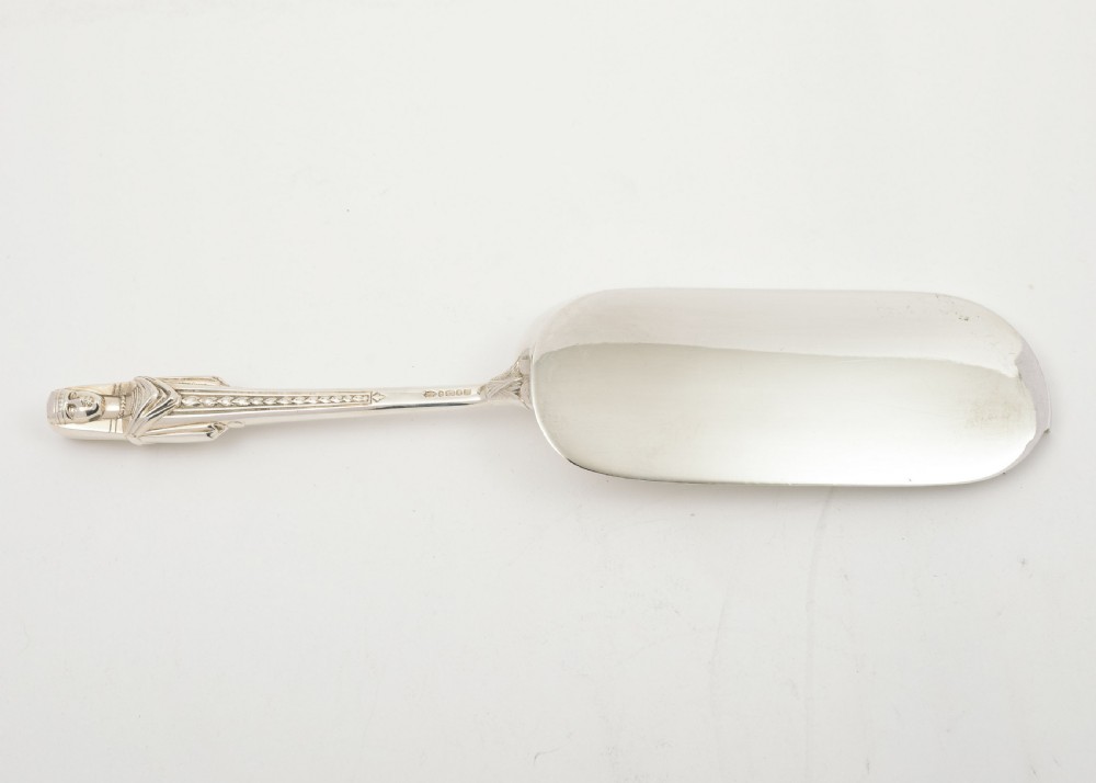Unusual Victorian Silver Plated Crumb Scoop - 1870 View II