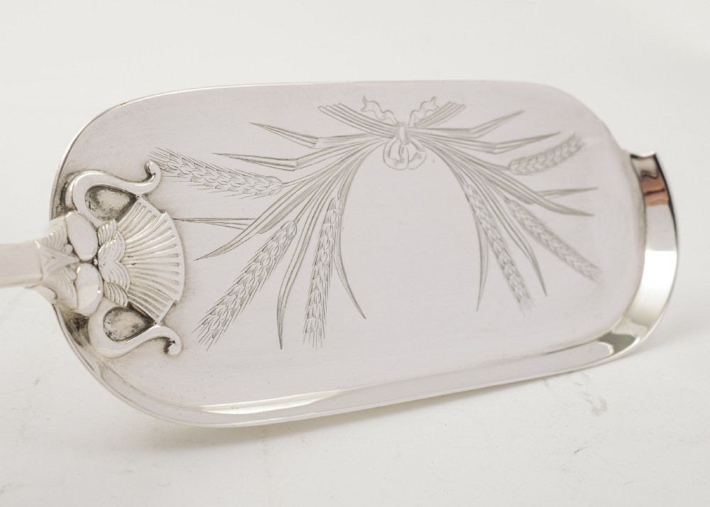 Unusual Victorian Silver Plated Crumb Scoop - 1870 View V
