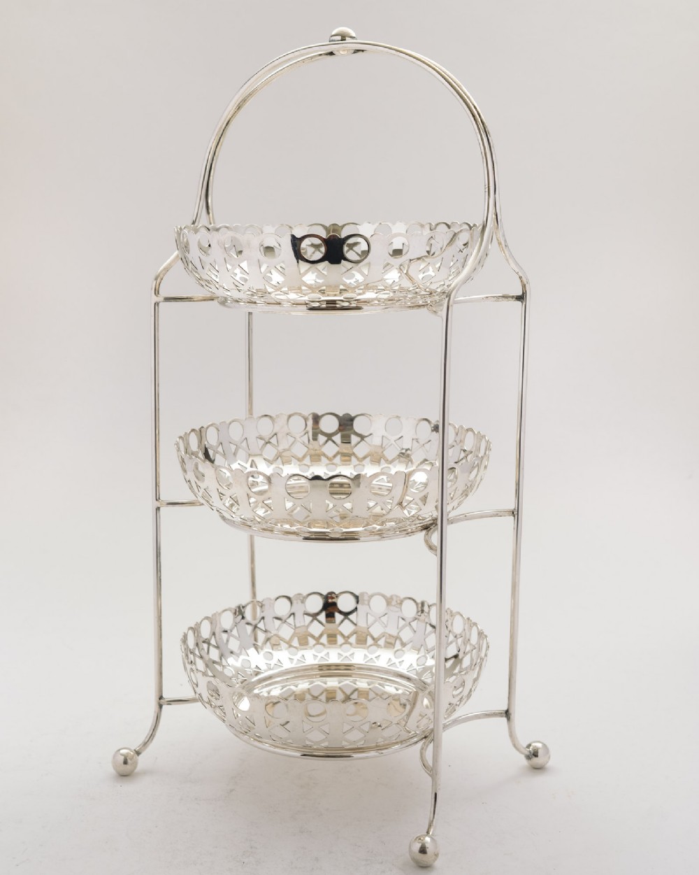 Elegant Art Deco Silver Plated 3 Tier Cake Stand - circa 1930