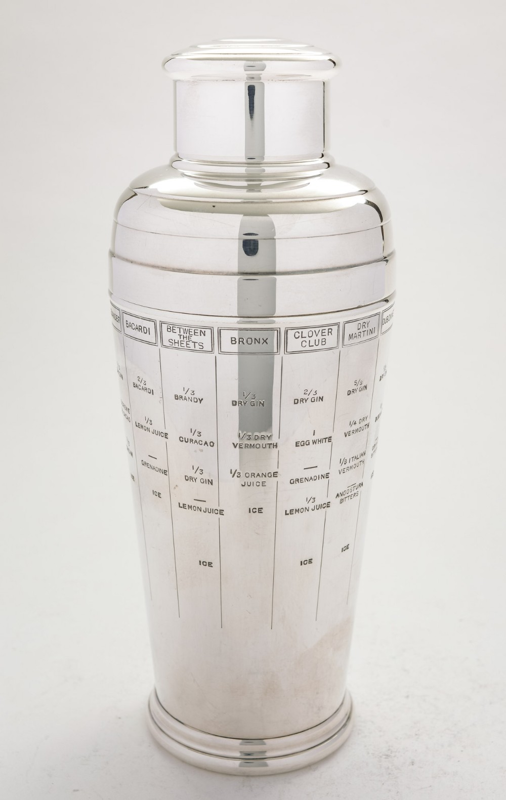 Rare Recipe Art Deco Cocktail Shaker - circa 1930