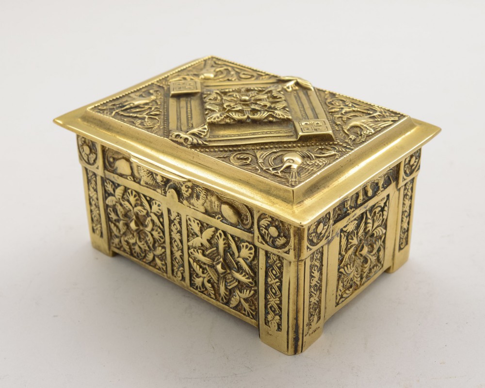 Lovely Victorian Brass Jewellery Box - circa 1890