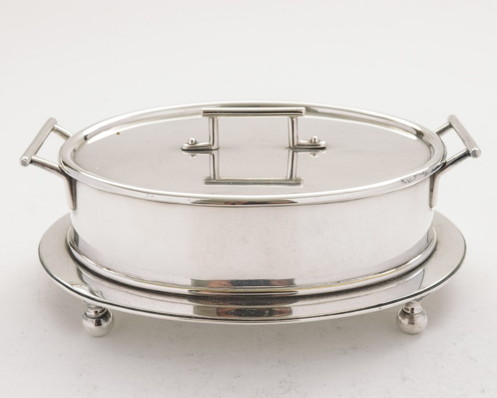 Christopher Dresser Style Silver Plated Butter Dish - Circa 1890