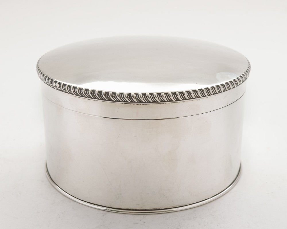 Lovely Round Silver Plated Biscuit Box - circa 1930