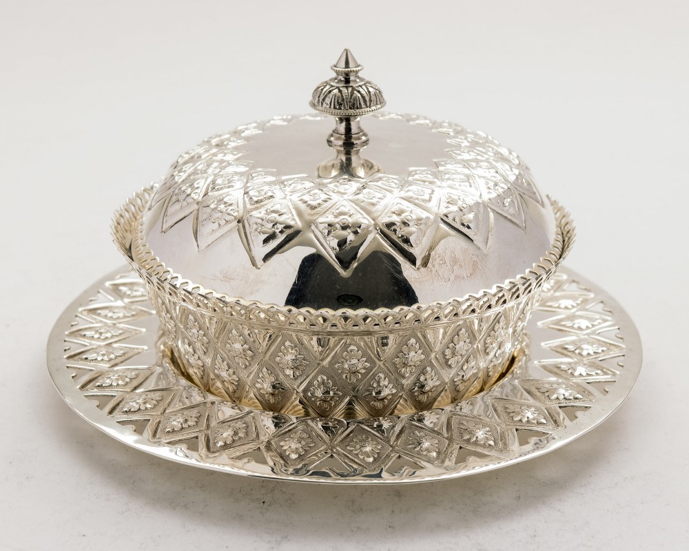 Gorgeous Victorian Silver Plated Butter Dish - circa 1890