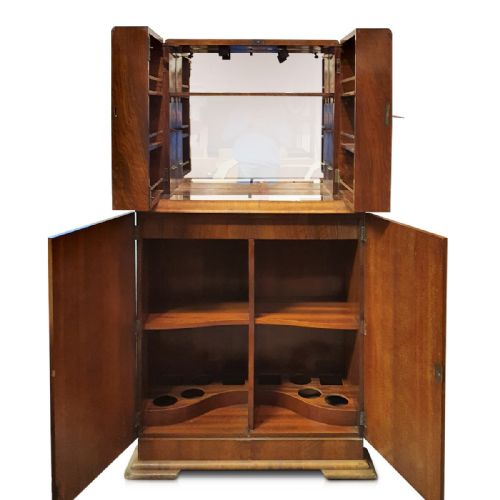ART DECO COCKTAIL CABINET WALNUT FINE QUALITY - ADDITIONAL PHOTO 2