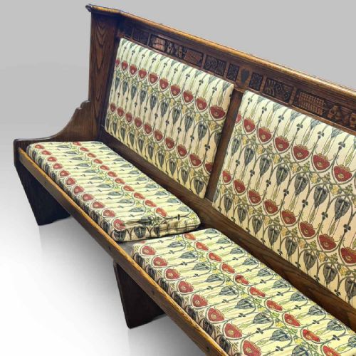 ARTS AND CRAFTS MOVEMENT OAK BENCH - ADDITIONAL PHOTO 1