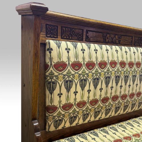 ARTS AND CRAFTS MOVEMENT OAK BENCH - ADDITIONAL PHOTO 2