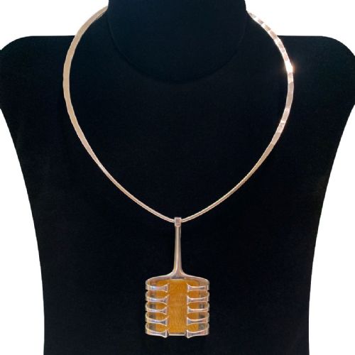 DAVIDANDERSEN OF NORWAY SILVER AND ENAMEL PENDANT TORQUE - ADDITIONAL PHOTO 1