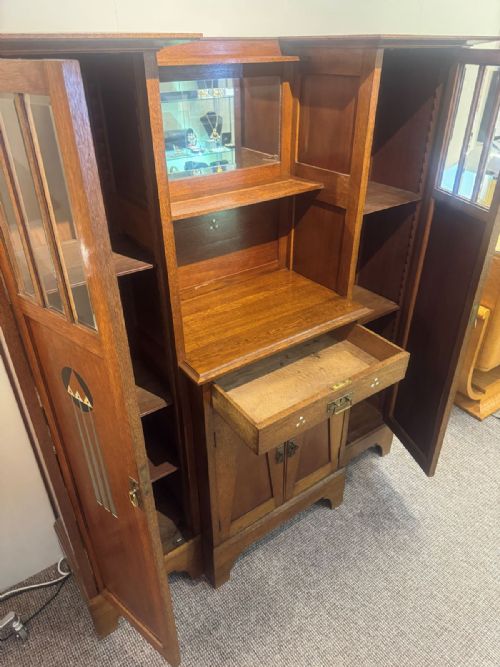 ARTS AND CRAFTS MOVEMENT CONTINENTAL SECESSIONIST SIDEBOARD AND DRESSER - ADDITIONAL PHOTO 4