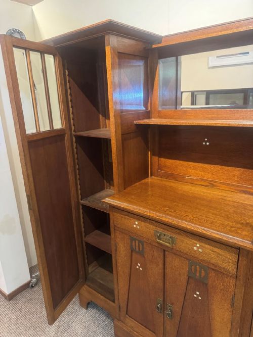 ARTS AND CRAFTS MOVEMENT CONTINENTAL SECESSIONIST SIDEBOARD AND DRESSER - ADDITIONAL PHOTO 5