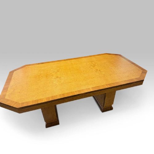 ART DECO GEOMETRIC DINING SUITE IN BIRD'S EYE MAPLE - ADDITIONAL PHOTO 2