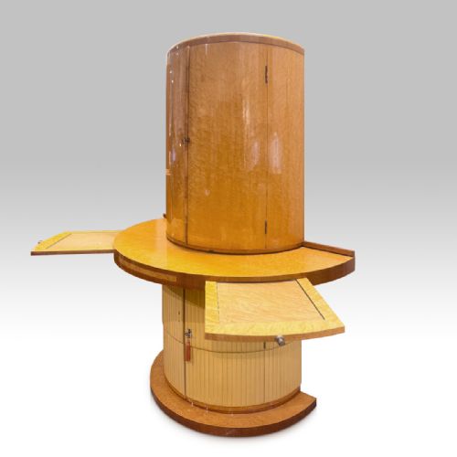 ART DECO COCKTAIL CABINET BIRD'S EYE MAPLE ATTRIBUTED TO MAURICE ADAMS - ADDITIONAL PHOTO 2