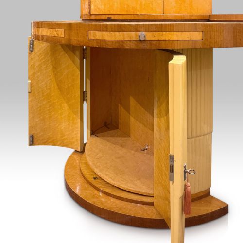 ART DECO COCKTAIL CABINET BIRD'S EYE MAPLE ATTRIBUTED TO MAURICE ADAMS - ADDITIONAL PHOTO 3