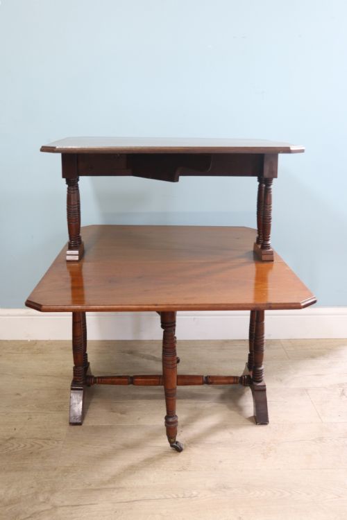A Classic Antique! an Excellent Late Victorian, Unusual Two -Tier Mahogany Sutherland Table
