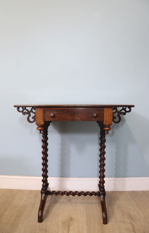 19TH CENTURY SOLID ROSEWOOD SEWING TABLE - ADDITIONAL PHOTO 8