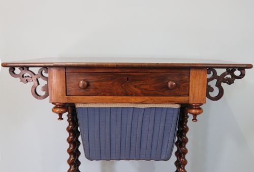19TH CENTURY SOLID ROSEWOOD SEWING TABLE - ADDITIONAL PHOTO 12